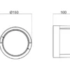 LED Außenwandleuchte PUNO Schwarz Fassadenbeleuchtung IP54 rund Ø 15cm