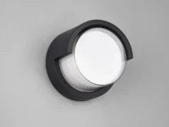 LED Außenwandleuchte PUNO Schwarz Fassadenbeleuchtung IP54 rund Ø 15cm