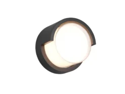 LED Außenwandleuchte PUNO Schwarz Fassadenbeleuchtung IP54 rund Ø 15cm