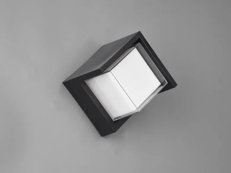 LED Außenwandleuchte PUNO Schwarz Fassadenbeleuchtung Würfel eckig 15x15cm