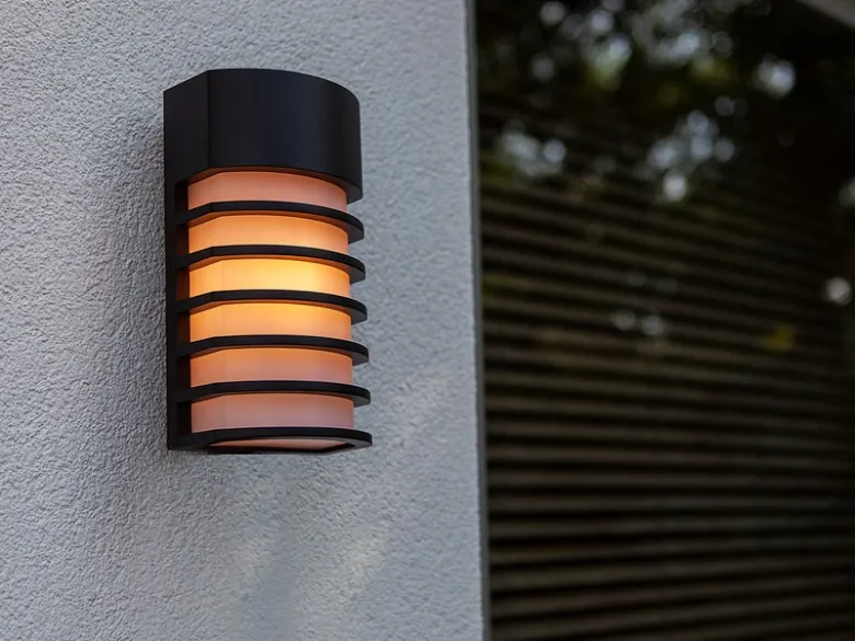 LED Außenwandleuchte Retro Design ALU Schwarz, IP54, 24x13cm