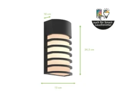 LED Außenwandleuchte Retro Design ALU Schwarz, IP54, 24x13cm