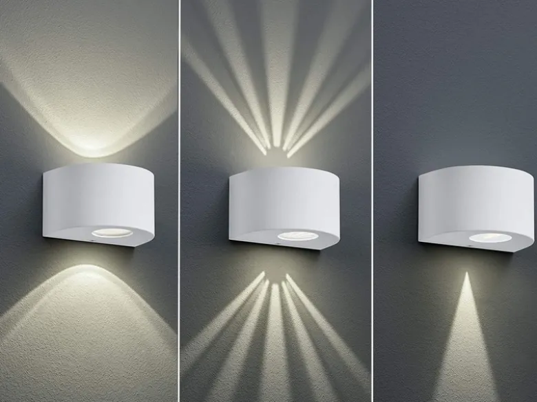 LED Außenwandleuchte ROSARIO Up and Down Light rund in Weiß