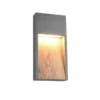LED Außenwandleuchte SALMON in Anthrazit & Holzoptik, Höhe 33cm