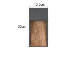 LED Außenwandleuchte SALMON in Anthrazit & Holzoptik, Höhe 33cm