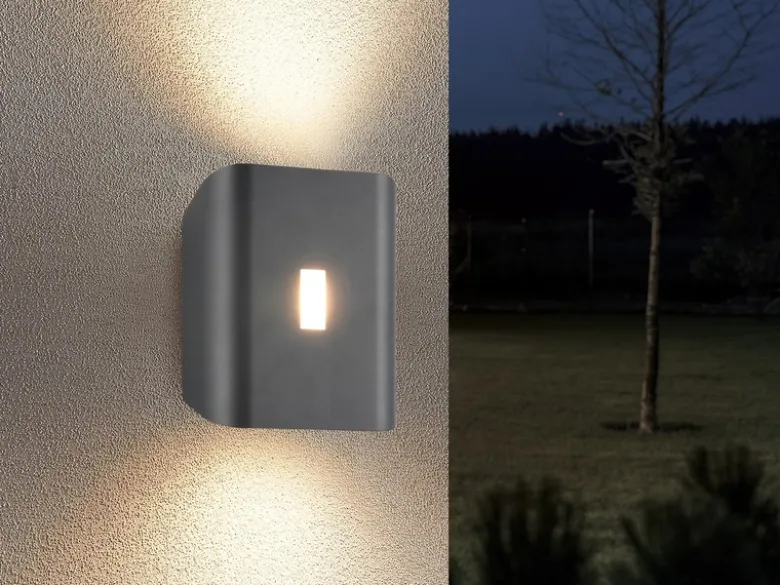 LED Außenwandleuchte SANTERNO Up and Down & Lichtfarbe einstellbar, H 20cm