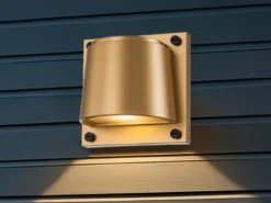 LED Außenwandleuchte SCOUT Downlight Messing, Höhe 16,5cm