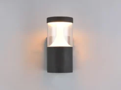 LED Außenwandleuchte TAGUS Anthrazit zur Reihenschaltung geeignet, Höhe 24cm