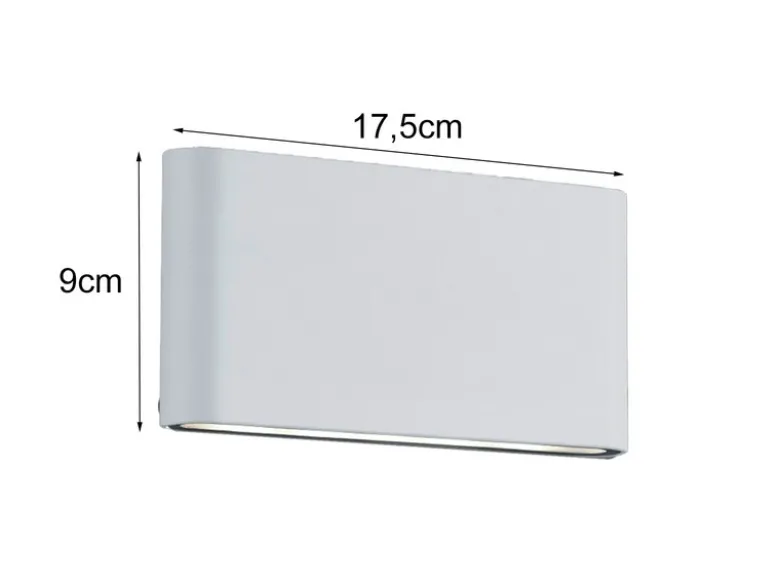 LED Außenwandleuchte THAMES Up and Down Light in Weiß, Breite 17,5cm