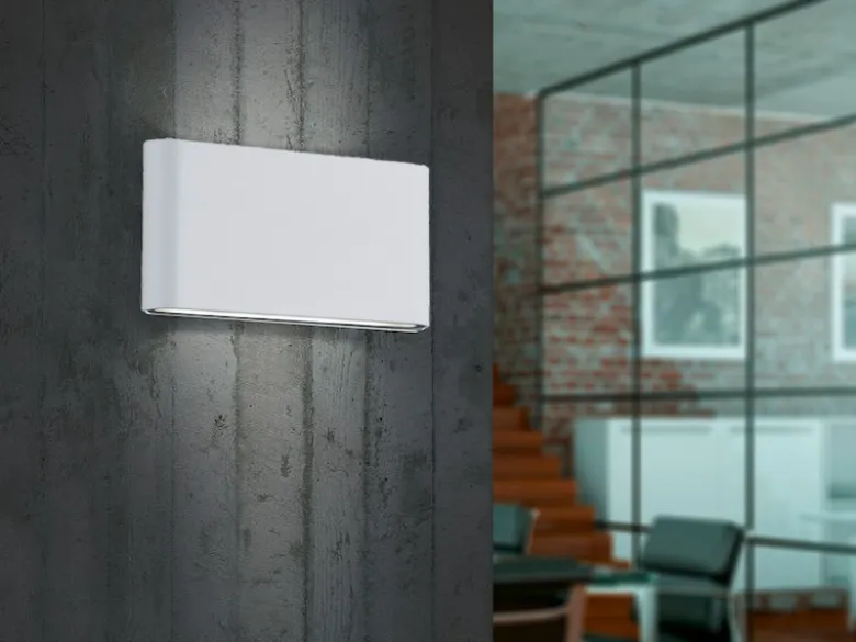 LED Außenwandleuchte THAMES Up and Down Light in Weiß, Breite 17,5cm