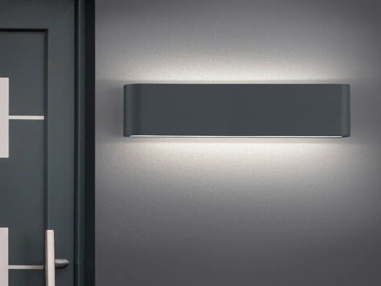 LED Außenwandleuchte THAMES Up and Down Light in Anthrazit 46,5cm breit