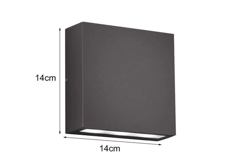 LED Außenwandleuchte THAMES Up Down in Anthrazit, IP54, Breite 14cm