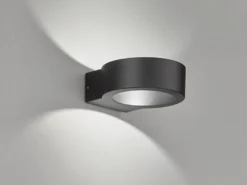 LED Außenwandleuchte TORRES Schwarz mit Up and Down Licht - 15cm breit
