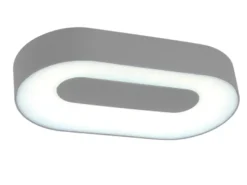 LED Außenwandleuchte UBLO, Aluminium, Silber Oval 21cm breit, IP44