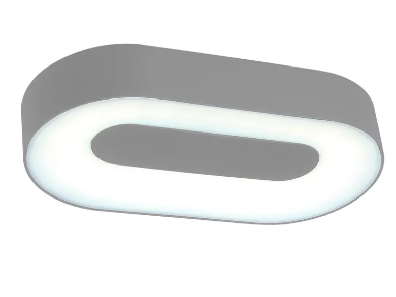 LED Außenwandleuchte UBLO, Aluminium, Silber Oval 21cm breit, IP44