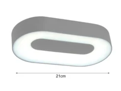 LED Außenwandleuchte UBLO, Aluminium, Silber Oval 21cm breit, IP44