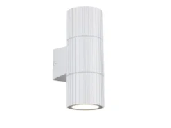LED Außenwandleuchte Up and Down Weiß geriffelt, Höhe 16cm