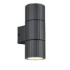 LED Außenwandleuchte Up and Down Anthrazit geriffelt, Höhe 16cm