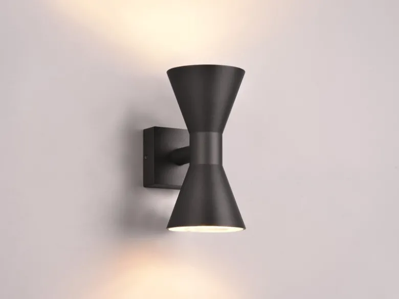 LED Außenwandleuchte Up and Down in Schwarz, Höhe 20cm