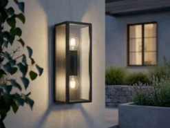 LED Außenwandleuchte Up & Down in Anthrazit mit Glas, Höhe 38cm
