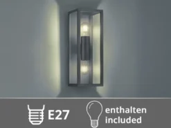 LED Außenwandleuchte Up & Down in Anthrazit mit Glas, Höhe 38cm