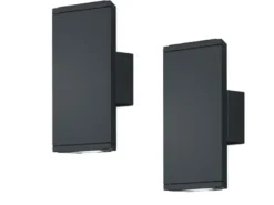 LED Außenwandleuchte Up-Down Light, IP54, Anthrazit - 2er Set