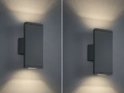 LED Außenwandleuchte Up-Down Light, IP54, Anthrazit - 2er Set