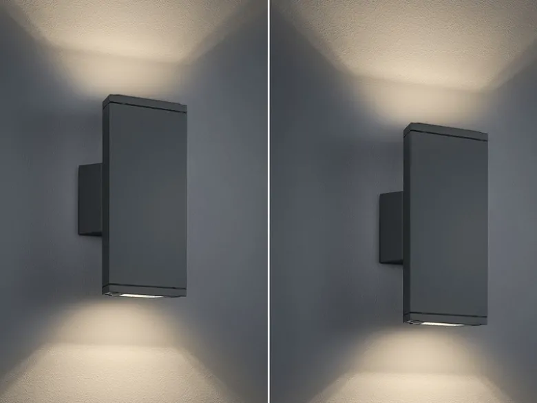 LED Außenwandleuchte Up-Down Light, IP54, Anthrazit - 2er Set