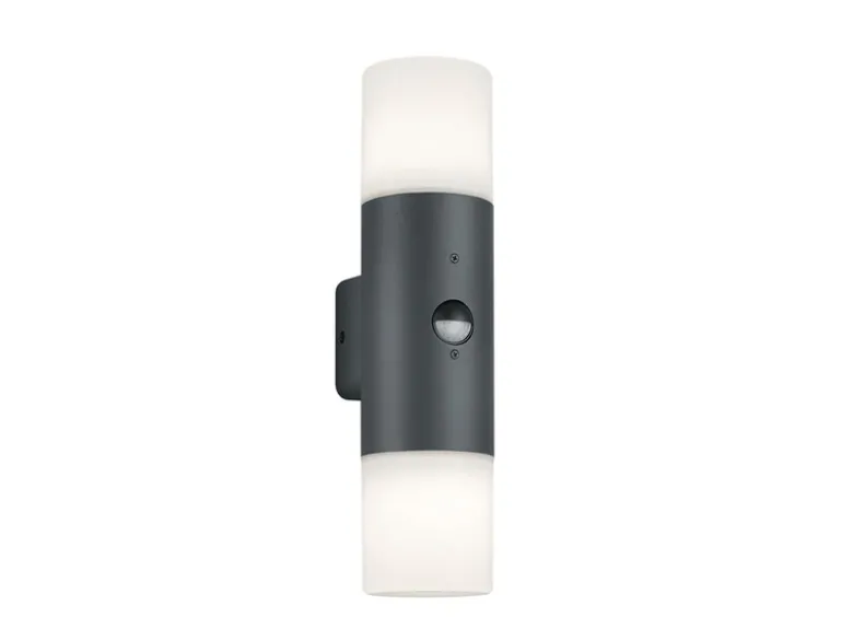 LED Außenwandleuchte Up & Down mit Bewegungsmelder, Anthrazit, Höhe 33cm