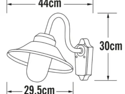 LED Außenwandleuchte VEGA im Landhausstil Schwarz, Höhe 30cm