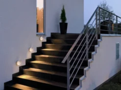 LED Außenwandleuchte / Wandaufbauleuchte CHIERI rund, Ø 14cm, Alu grau, IP44