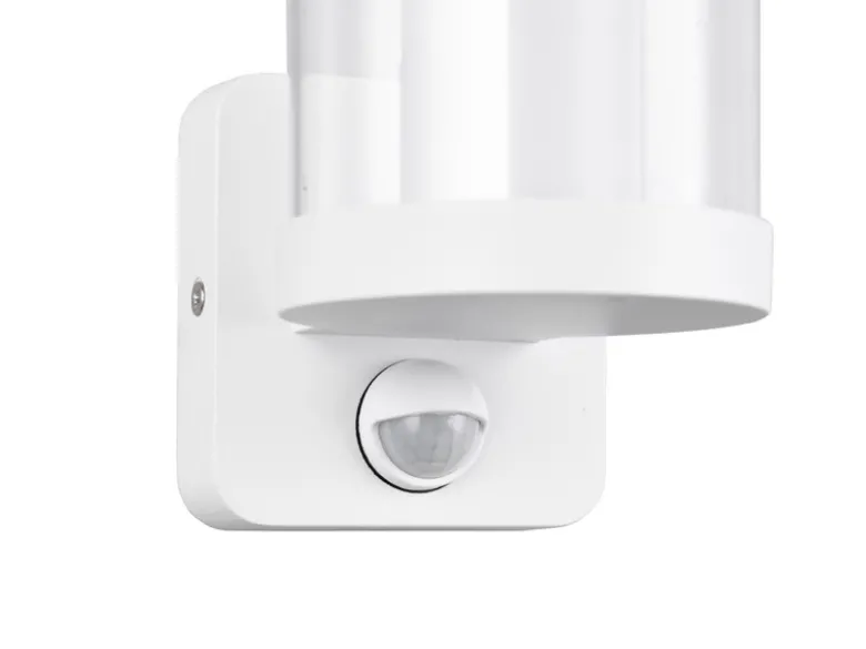 LED Außenwandleuchte Weiß mit Bewegungsmelder, Höhe 23cm