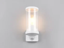 LED Außenwandleuchte Weiß mit Bewegungsmelder, Höhe 23cm