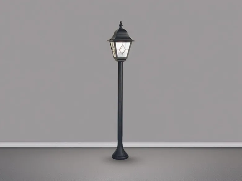 LED Außen Wegeleuchte im Landhausstil Laterne mit Bleiglas, Höhe 109cm