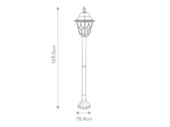 LED Außen Wegeleuchte im Landhausstil Laterne mit Bleiglas, Höhe 109cm