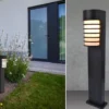 LED Außen Wegeleuchte Retro Optik - ALU Schwarz, IP54, Höhe 75cm