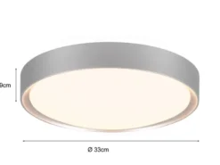 LED Bad Deckenleuchte CLARIMO in Grau, IP44 Ø 33cm