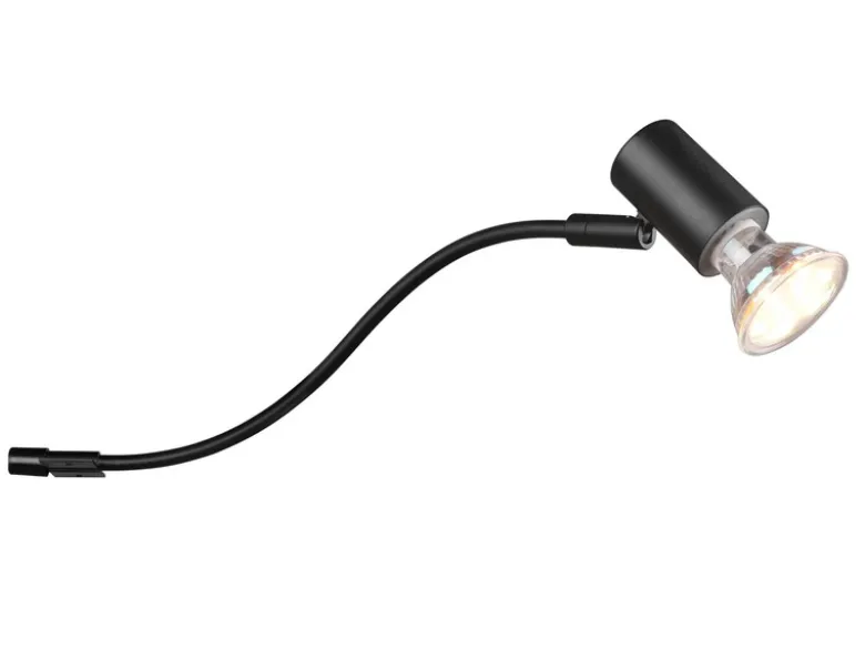 LED Badezimmerlampe in Schwarz für Spiegelschrank mit schwenkbarem Spot