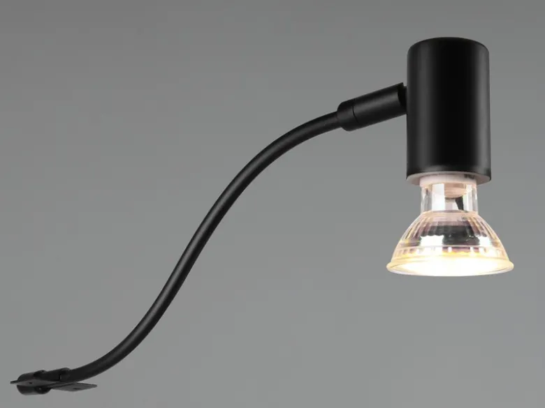 LED Badezimmerlampe in Schwarz für Spiegelschrank mit schwenkbarem Spot