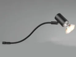 LED Badezimmerlampe in Schwarz für Spiegelschrank mit schwenkbarem Spot