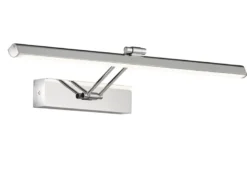 LED Badezimmer Wandleuchte BAABE Silber Chrom schwenkbar, Breite 60cm