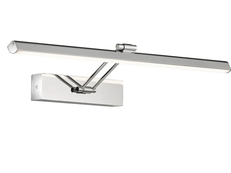 LED Badezimmer Wandleuchte BAABE Silber Chrom schwenkbar, Breite 60cm