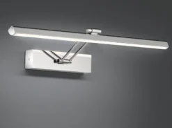 LED Badezimmer Wandleuchte BAABE Silber Chrom schwenkbar, Breite 60cm