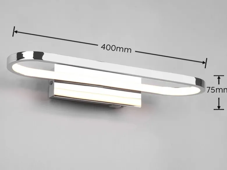LED Badezimmer Wandleuchte 2er Set in Chrom - Spiegelleuchten, Breite 40cm