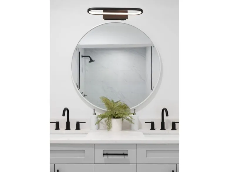 LED Badezimmer Wandleuchte 2er Set in Schwarz - Spiegelleuchten, Breite 40cm