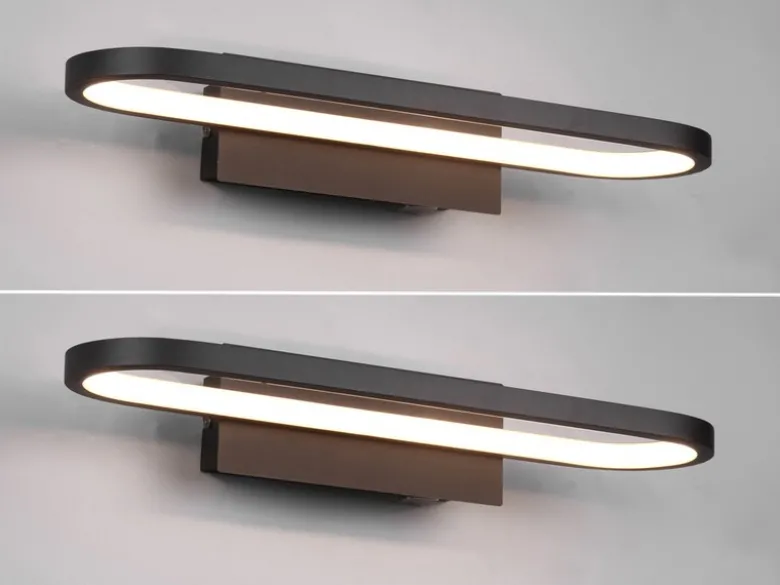 LED Badezimmer Wandleuchte 2er Set in Schwarz - Spiegelleuchten, Breite 40cm