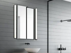 LED Badezimmer Wandleuchte FABIO in Schwarz - Spiegelleuchte, Breite 120cm
