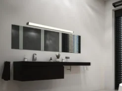 LED Badezimmer Wandleuchte FABIO in Schwarz - Spiegelleuchte, Breite 120cm
