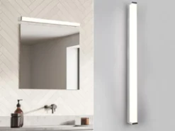 LED Badezimmer Wandleuchte FABIO in Chrom 80cm - Spiegelleuchte