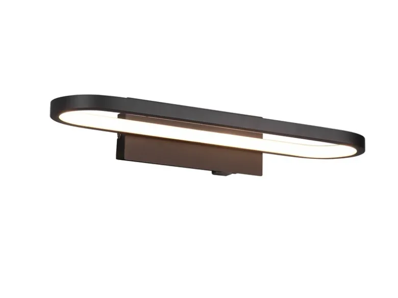 LED Badezimmer Wandleuchte GIANNI in Schwarz - Spiegelleuchte, Breite 40cm